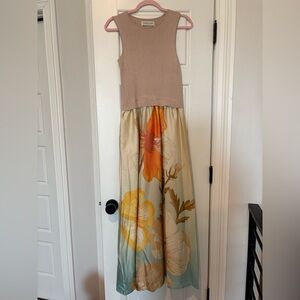 Taylor tan floral maxi dress